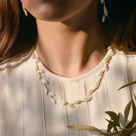 Jane Goodall Pavé Olive Branch Lab Diamond Necklace