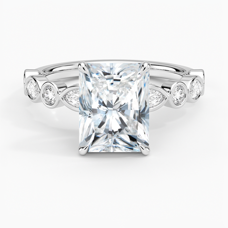 18K White Gold Versailles Bezel Diamond Ring