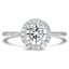 Custom Halo Diamond Ring with Surprise Sapphire Accents