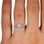 The Gertruda Ring, smallzoomed in top view on a hand