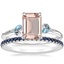 Platinum Camellia Indigo Milgrain Ring with Luxe Ballad Sapphire Ring