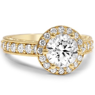 Custom Luxe Halo Ring with Scrollwork