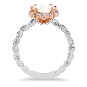 Custom Mixed Metal Braided Halo Ring