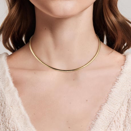 Omega Chain Necklace in 14K Yellow Gold