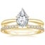 18K Yellow Gold Freesia Ring with Sia Diamond Open Ring