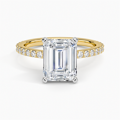 18K Yellow Gold Petite Shared Prong Three-Quarter Coverage Diamond Ring (1/3 ct. tw.)