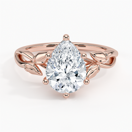 14K Rose Gold Budding Willow Solitaire Ring