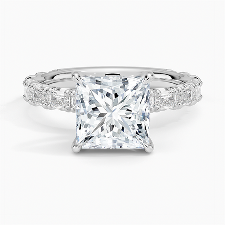 18K White Gold Nathalie Emerald-Cut Diamond Ring (3/4 ct. tw.)