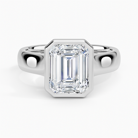 18K White Gold Luna 4mm Bezel Ring