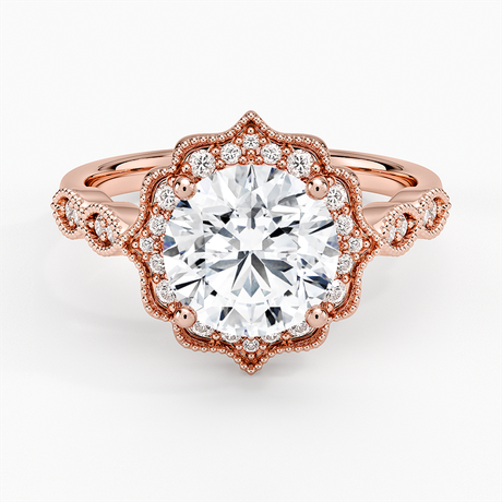 Vintage Halo Engagement Ring - Cadenza