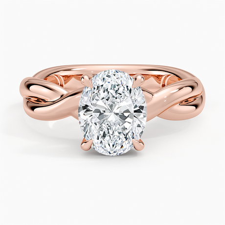 14K Rose Gold Hazel Twist Solitaire Diamond Ring