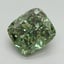 12.09 Ct. Fancy Vivid Green Cushion Lab Grown Diamond