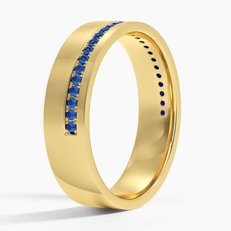 Austin Sapphire 5.5mm Wedding Ring in 18K Yellow Gold