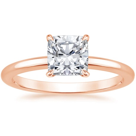 14K Rose Gold Elodie Ring with Crescent Diamond Ring