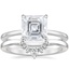 18K White Gold Lumiere Diamond Ring with Lunette Diamond Ring