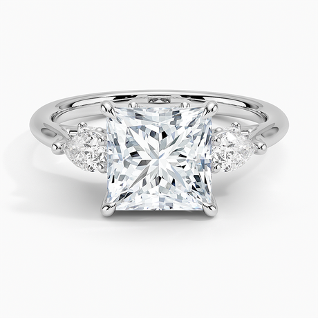 18K White Gold Secret Garden Gallery Three Stone Diamond Ring