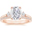 14K Rose Gold Three Stone Floating Diamond Ring with Luxe Ballad Diamond Ring (1/4 ct. tw.)