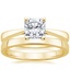18K Yellow Gold Petite Tapered Trellis Ring with 2.5mm Quattro Wedding Ring