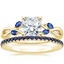 14K Yellow Gold Willow Ring With Sapphire Accents with Luxe Ballad Sapphire Ring