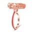 Red Enamel and Pink Lab Diamond Ring, smallside view
