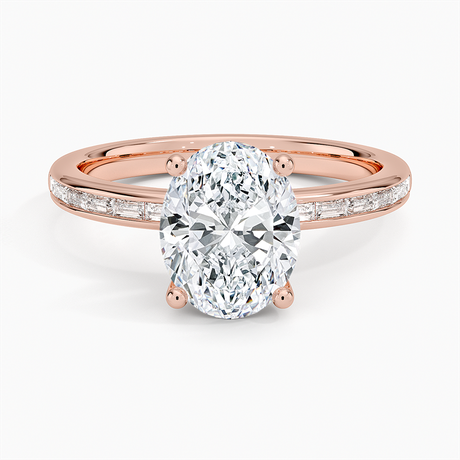 14K Rose Gold Tabitha Channel Set Baguette Diamond Ring