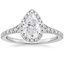 18K White Gold Joy Half-Coverage Diamond Ring, smalltop view
