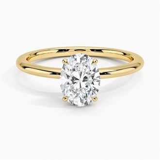 Petite Elodie 1.5mm Solitaire with 1ct Oval Certified Natural Diamond in 18K Yellow Gold