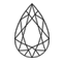 0.36 Carat Pear Diamond small top view with measurements