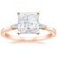 14K Rose Gold Tapered Baguette Three Stone Diamond Ring, smalltop view