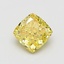 1.16 Ct. Fancy Vivid Yellow Cushion Lab Grown Diamond