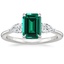 18K White Gold Opera Three Stone Diamond Ring, smalltop view