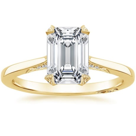 Cathedral Shoulder Diamond Accented Prong Setting