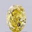 0.71 Ct. Fancy Vivid Yellow Oval Lab Grown Diamond