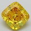 2.96 Ct. Fancy Vivid Yellow Cushion Lab Grown Diamond