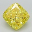 3.84 Ct. Fancy Vivid Yellow Cushion Lab Grown Diamond