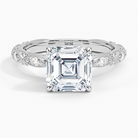 18K White Gold Celestia Milgrain Diamond Ring (1/4 ct. tw.)