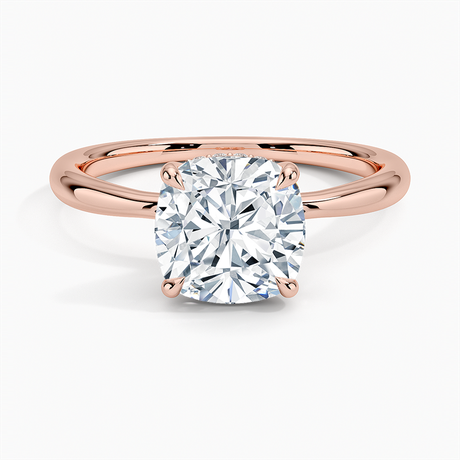 14K Rose Gold Freesia Hidden Halo Diamond Ring