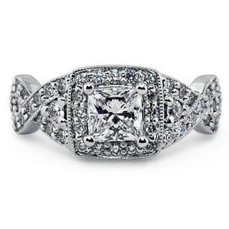 Custom Square Halo with Infinity Knot Band