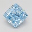 4.03 Ct. Fancy Vivid Blue Cushion Lab Grown Diamond