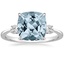 Platinum Petite Selene Three Stone Diamond Ring (1/10 ct. tw.), smalltop view