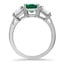 Emerald Three Stone Trapezoid Diamond Ring, smallside view