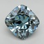 10.65 Ct. Fancy Vivid Greenish Blue Cushion Lab Grown Diamond