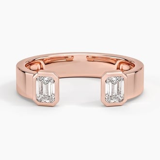 Peyton Emerald-Cut Diamond Open Ring (1/2 ct. tw.) in 14K Rose Gold