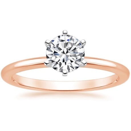 14K Rose Gold Six-Prong Petite Comfort Fit Bridal Set