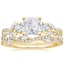 18K Yellow Gold Three Stone Luxe Willow Diamond Ring with Luxe Winding Willow Diamond Ring