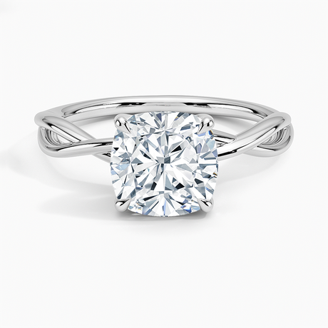 18K White Gold Alya Twist Solitaire Ring