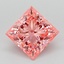 2.10 Ct. Fancy Vivid Pink Princess Lab Grown Diamond