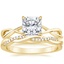 18K Yellow Gold Alya Ring with Petite Twisted Vine Diamond Ring (1/8 ct. tw.)