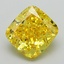 2.69 Ct. Fancy Vivid Yellow Cushion Lab Grown Diamond