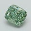 1.02 Ct. Fancy Vivid Green Cushion Lab Grown Diamond